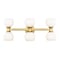Z-Lite Artemis Vanity, 6-Light, 6.5 In.W x 25 In.L x 10.75 In.H, Modern Gold/Matte Opal 494-6V-MGLD - alternate 1